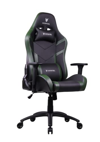 Oversteel - DIAMOND Professional Gaming Chair Leatherette, 3D Armrests, Height Adjustable, Reclining 180º, Gas Piston Class 4, Up to 150Kg, Color Green