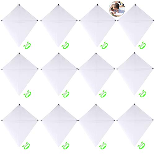 ZOYLINK 12 Sets Kids White Kite Blank Kite Outdoor Game Toy Creative DIY Coloring Flying Kite with Swivel and Line