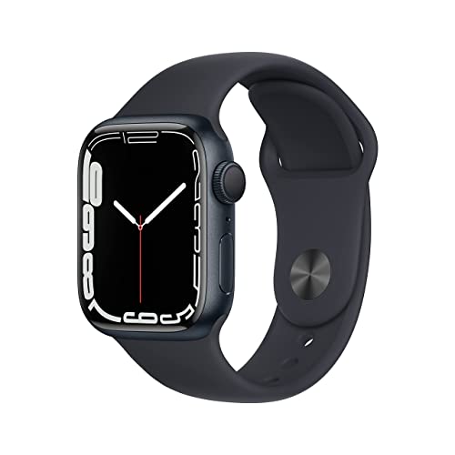 Apple Watch Series 7 (GPS, 41mm) - Midnight Aluminium Case with Midnight Sport Band (Renewed)