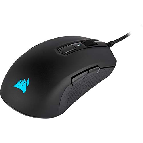 CORSAIR M55 RGB PRO Wired Ambidextrous Lightweight FPS Gaming Mouse – 12,400 DPI – 8 Programmable Buttons – iCUE Compatible – PC, Mac, PS5, PS4, Xbox – Black
