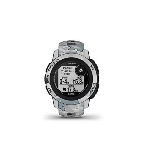 Garmin Instinct 2S, Smaller Rugged GPS Smartwatch, Built-in Sports Apps and Health Monitoring, Ultratough Design Features, Mist Camo