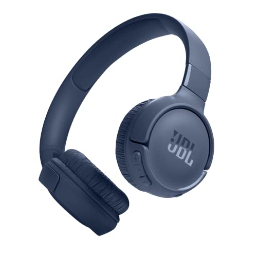 JBL Tune 520BT Wireless On-Ear Headphones, with JBL Pure Bass Sound, Bluetooth 5.3 and Hands-Free Calls, 57-Hour Battery Life, in Blue