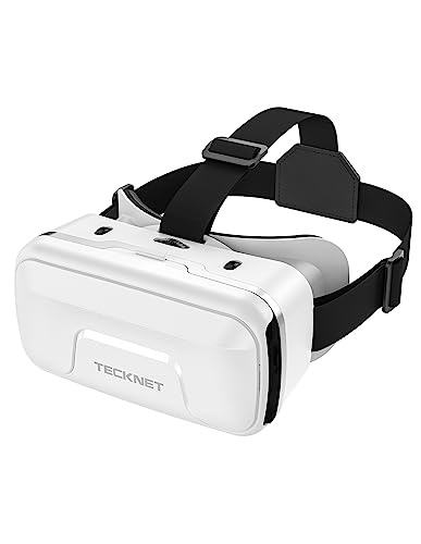 TECKNET VR Headset for Phone, 3D Virtual Reality Headsets with HD 110°FOV Anti-Blue Light Lenses & Adjustable Gears, Comfortable Ergonomic design VR Glasses for iPhone Samsung Android 4.7-7.2“ Screen