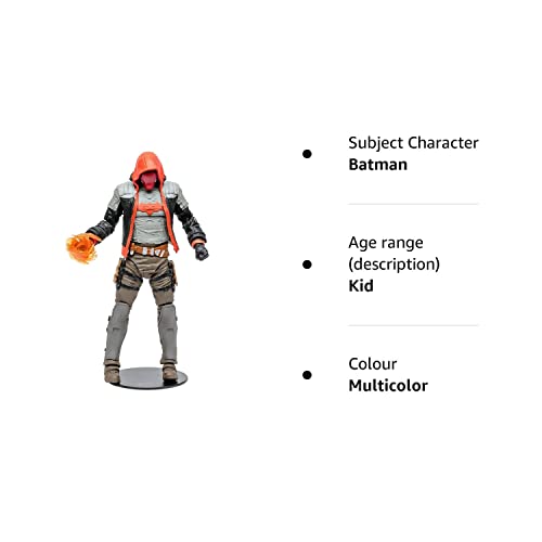 McFarlane Toys, DC Gaming 7-inch Red Hood Action Figure with 22 Moving Parts, Collectible DC Batman Arkham Knight Figure with Stand Base and Unique Collectible Character Card – Ages 12+