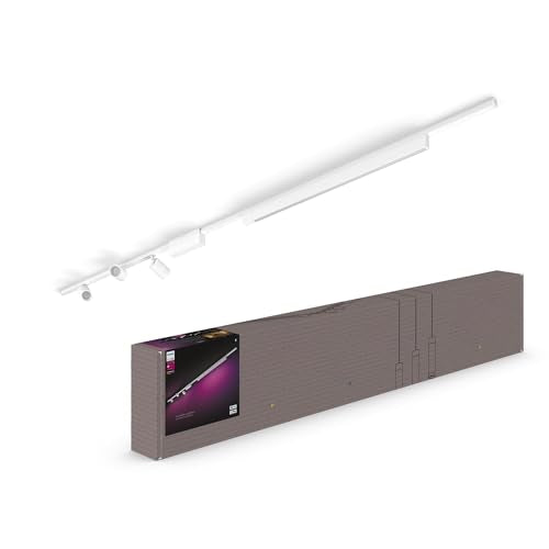 Philips Hue Perifo White and Colour Ambiance Smart LED Track Lighting [Base Track with 3 Spots + Light Bar - White] Design unique Home Lighting systems.