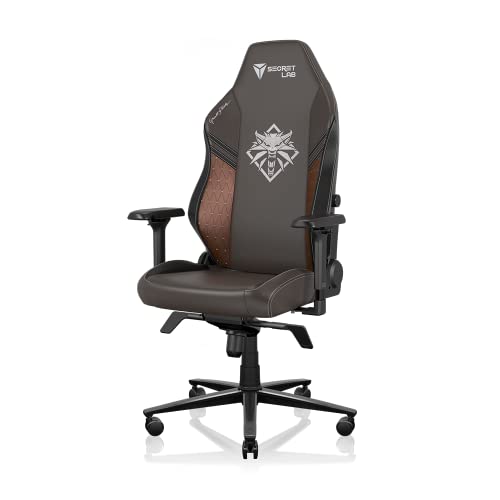 Secretlab TITAN Evo 2022 The Witcher Gaming Chair - Reclining, Ergonomic & Heavy Duty Computer Chair with 4D Armrests, Magnetic Head Pillow & Lumbar Support - Up to 180KG - Brown - PU Leather