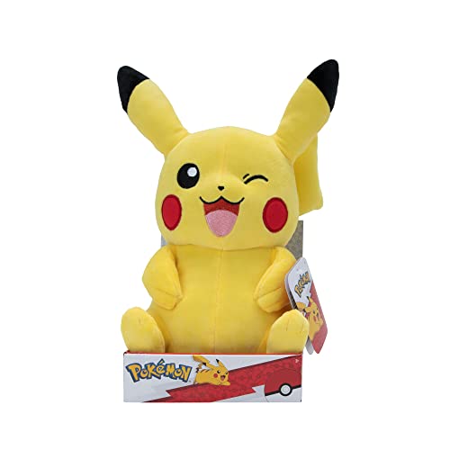 Pokémon PKW3106 Official & Premium Quality 12-inch Pikachu Adorable, Ultra-Soft, Plush Toy, Perfect for Playing & Displaying-Gotta Catch ‘Em All, Black