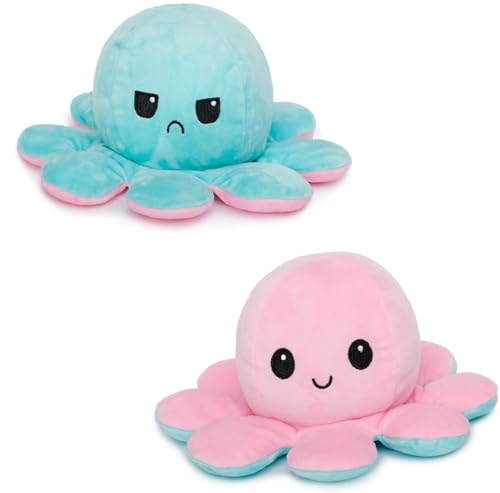 315 Supplies Plush Octopus Toy Double-Sided Flip Reversible Soft Stuffed for Girls Boys Kids Friends, Emotion Perfect for Playing & Expressing Mood (Single Pack)