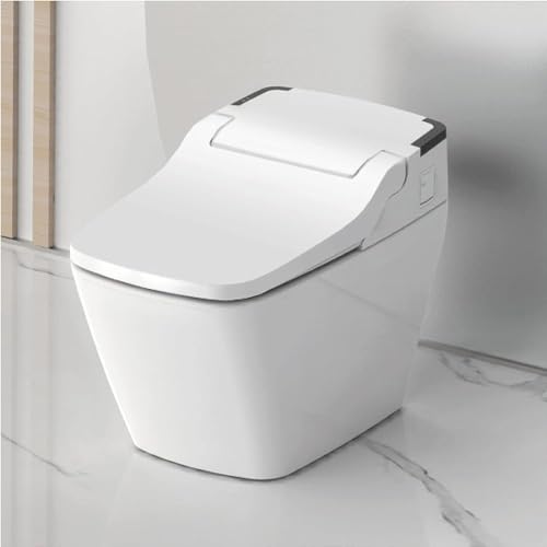 VOVO STYLEMENT TCB-090SA Smart Bidet Toilet for bathrooms, Elongated One Piece Toilet with Auto Open/Close Lid, Auto Dual Flush, Heated Seat, UV LED Made in Korea - Floor Drain