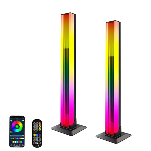 COZHYESS 2 Pack RGB Light Bar, Smart LED Light Bar, Gaming Lights, RGB Flow Light Bars, Sound Control Light, Colorful Atmosphere Light Pickup Function, for PC, Room Decorative, Ambient Lighting