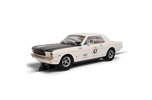 Scalextric Ford Mustang - Bill and Fred Shepherd - Goodwood Revival. Classic Touring. Muscle Cars, White/Black (C4353)