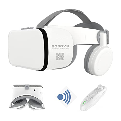 VR Headst for Phone, VR Glasses IMAX 110°FOV Foldable Virtual Reality Headsets for iPhone Samsung 4.7-6.2 inch iOS Android Remote Controller for Movies & Video Games