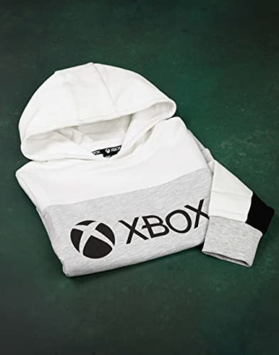 Xbox Hoodie For Boys & Girls | Kids White Grey Game Console Logo Hooded Sweatshirt | Childrens Gamers Jacket Clothing Merchandise 14-15 Years