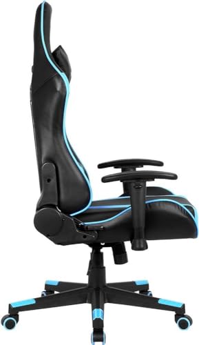 Oversteel - ULTIMET Professional Gaming Chair Leatherette, 2D Armrests, Height Adjustable, Reclining Backrest 180º, Gas Piston Class 3, Up to 120Kg, Blue