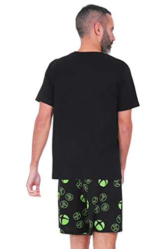 Xbox Official Mens and Boys Matching Gaming Short Cotton Pyjama Set Black (11-12 Years)