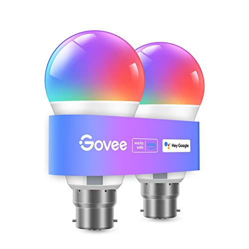 Govee RGBWW Smart Bulbs, Colour Changing WiFi Bulbs with Music Sync, 54 Dynamic Scenes, 16 Million DIY Colours WiFi & Bluetooth Light Bulbs Work with Alexa, Google Assistant Home App, 2 Packs