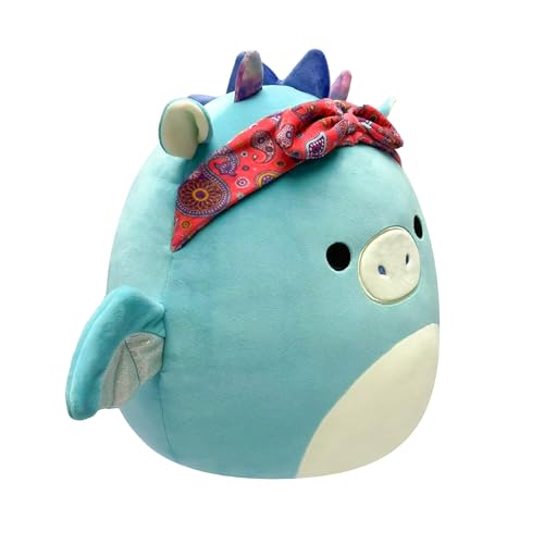 Squishmallows SQCR04125 Dark Teal 7.5" Dragon-Add Tatiana to Your Squad, Ultrasoft Stuffed Animal Toy, Official Kellytoy Plush