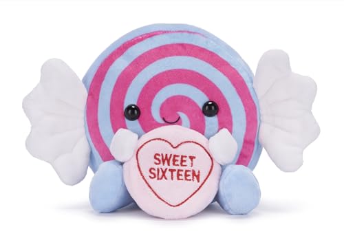 Posh Paws 38019 Swizzels Love Hearts 7" (18cm) Sixteen Sweet Plush Soft Toy, Purple, One Size