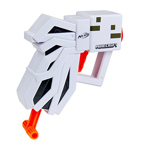 Nerf MicroShots Minecraft Ghast Mini Blaster, Minecraft Ghast Mob Design, Includes 2 Official Nerf Elite Darts, Pull-Down Priming Handle, Multicolor