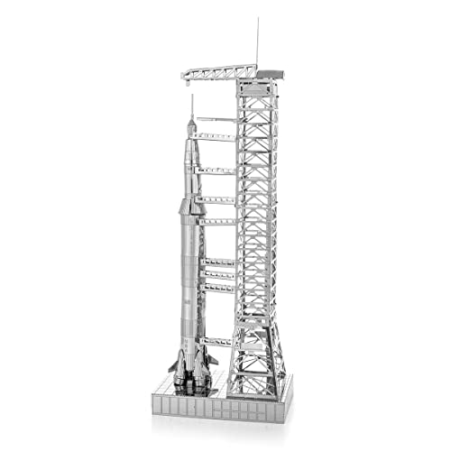 Metal Earth Fascinations Apollo Saturn V with Gantry 3D Metal Model Kit Bundle with Tweezers