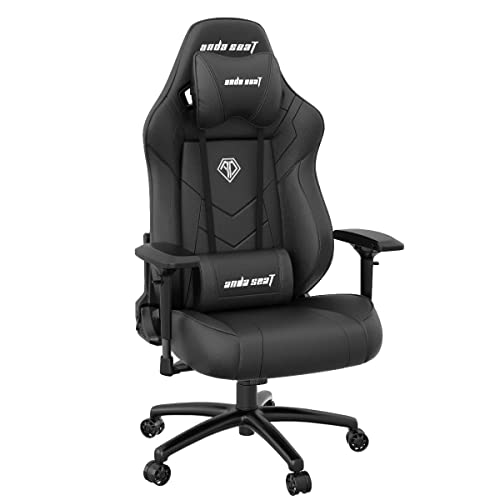 Anda Seat Dark Demon Pro Ergonomic Gaming Chair, Comfy Office Desk Chairs, Reclining Video Game Gamer Chair, Neck & Lumbar Back Support, Large Premium PVC Leather Black Gaming Chair for Adults