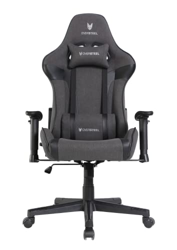 Oversteel - ULTIMET Professional Gaming Chair, Breathable Fabric, 2D Armrests, Height Adjustable, 180° Reclining Backrest, Gas Piston Class 3, Up to 120Kg, Black