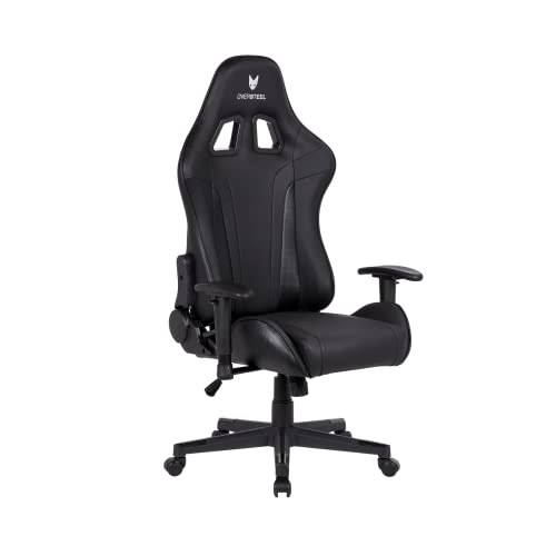 Oversteel - ULTIMET Professional Gaming Chair Leatherette, 2D Armrests, Height Adjustable, Reclining Backrest 180º, Gas Piston Class 3, Up to 120Kg, Black