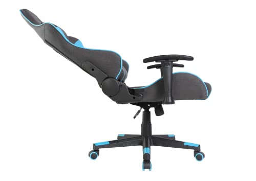 Oversteel - ULTIMET Professional Gaming Chair, Breathable Fabric, 2D Armrests, Height Adjustable, 180° Reclining Backrest, Gas Piston Class 3, Up to 120Kg, Black/Blue