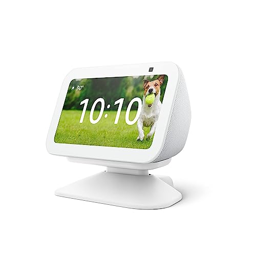 All-new Echo Show 5 (3rd Gen), White with Adjustable Stand, Glacier White