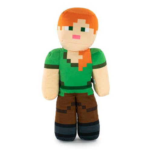 Plush Minecraft Video Game Characters - Enderman, Camel, Ocelot, Pig, Steve, Alex, Creeper, Wolf - Sizes according to Model - Super Soft Quality (Alex)
