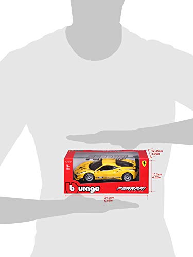 Bburago 18-26307 Ferrari Racing 488 Challenge 1:24 Scale Die-Cast Collectible Car, Yellow