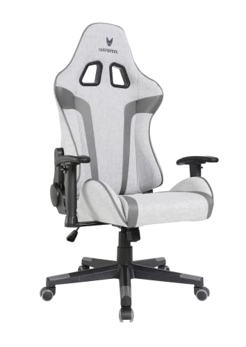 Oversteel - ULTIMET Professional Gaming Chair, Breathable Fabric, 2D Armrests, Height Adjustable, 180° Reclining Backrest, Gas Piston Class 3, Up to 120Kg, Gray