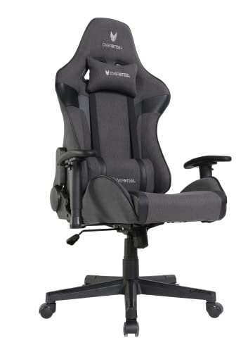 Oversteel - ULTIMET Professional Gaming Chair, Breathable Fabric, 2D Armrests, Height Adjustable, 180° Reclining Backrest, Gas Piston Class 3, Up to 120Kg, Black