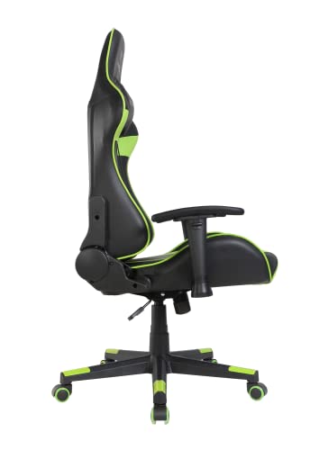 Oversteel - ULTIMET Professional Gaming Chair Leatherette, 2D Armrests, Height Adjustable, Reclining Backrest 180º, Gas Piston Class 3, Up to 120Kg, Green