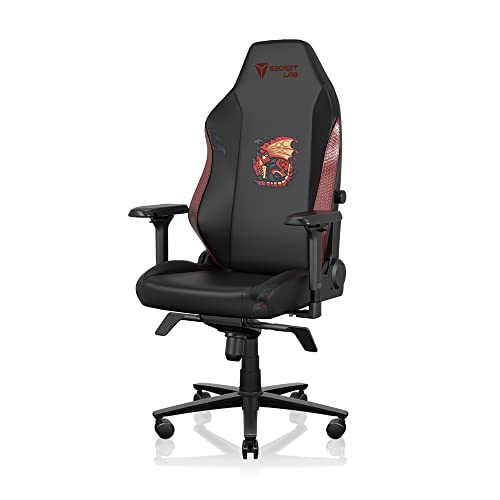 Secretlab TITAN Evo 2022 Monster hunter Gaming Chair - Ergonomic & Heavy Duty Computer Chair with 4D Armrests - Magnetic Head Pillow & Lumbar Support - Up to 180KG - Black/Red - PU Leather