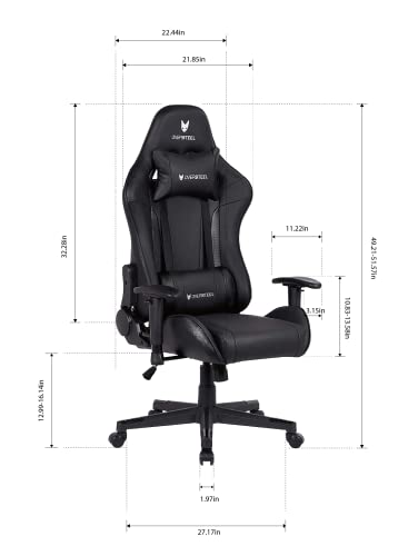 Oversteel - ULTIMET Professional Gaming Chair Leatherette, 2D Armrests, Height Adjustable, Reclining Backrest 180º, Gas Piston Class 3, Up to 120Kg, Black