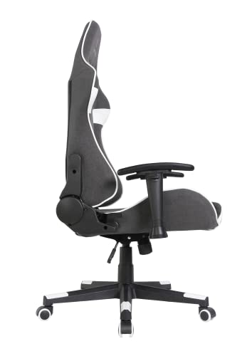 Oversteel - ULTIMET Professional Gaming Chair, Breathable Fabric, 2D Armrests, Height Adjustable, 180° Reclining Backrest, Gas Piston Class 3, Up to 120Kg, Black/White