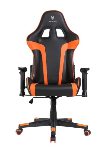 Oversteel - ULTIMET Professional Gaming Chair Leatherette, 2D Armrests, Height Adjustable, Reclining Backrest 180º, Gas Piston Class 3, Up to 120Kg, Orange