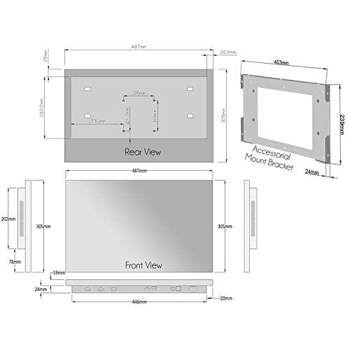 Soulaca 22 inch Smart LED Mirror TV for Bathroom,1080P Waterpoof with Wi-Fi and Bluetooth,Built-in Alexa,Integrated with Speaker,SS215U22-E015 2023 Model