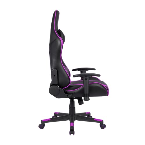 Oversteel - ULTIMET Professional Gaming Chair Leatherette, 2D Armrests, Height Adjustable, Reclining Backrest 180º, Gas Piston Class 3, Up to 120Kg, Purple