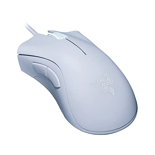 Razer DeathAdder Essential Gaming Mouse: 6400 DPI Optical Sensor - 5 Programmable Buttons - Mechanical Switches - Rubber Side Grips - Mercury White