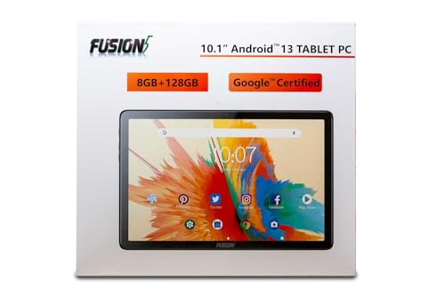 Fusion5 F202_8G 10.1-Inch Tablet - Nov 2023 Google Certified, Android 13, Full HD IPS, Octa-Core, 8GB RAM, 128GB Storage, Dual Band Wi-Fi, Bluetooth, USB-C, 13MP Rear & 5MP Front Camera