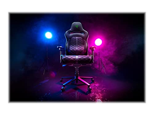 Razer Enki - Gaming chair with Integrated Lumbar Support (Desk/Office Chair, Multi-Layer Synthetic Leather, Foam Padding, Head Cushion, Height Adjustable) Green