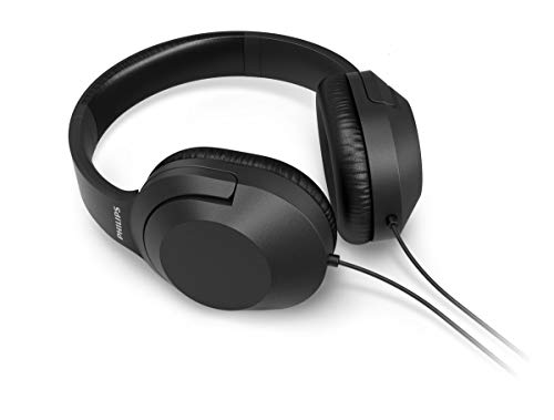 PHILIPS Audio H2005BK/00 Over-Ear Stereo Headphones Wired (2 m Cable, 40 mm Neodymium Drivers, Passive Noise Isolation, Adjustable Headband, Lightweight) Black