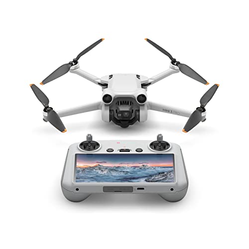 DJI Mini 3 Pro (DJI RC), Lightweight Foldable Camera Drone with 4K/60fps Video, 48MP, 34 Min Flight Time, Less than 249 g, Front, Rear, Downward Obstacle Avoidance, Return to Home, for Beginners