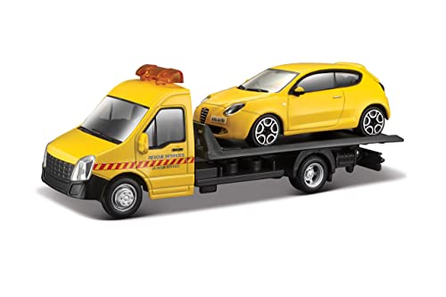 Bburago B18-31400 StreetFire Tow Truck Other License 1:43 STREET FIRE FLATBED TRANSPORT, Assorted Designs and Colours, Medium