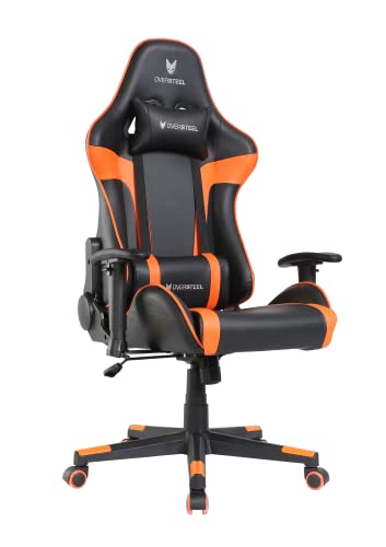 Oversteel - ULTIMET Professional Gaming Chair Leatherette, 2D Armrests, Height Adjustable, Reclining Backrest 180º, Gas Piston Class 3, Up to 120Kg, Orange