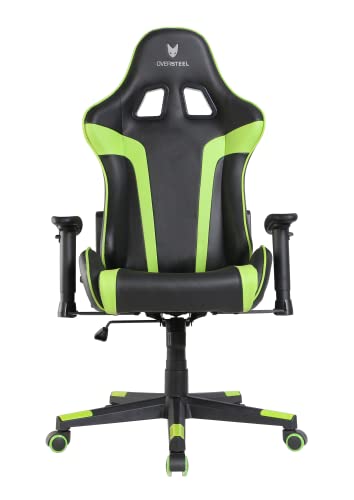 Oversteel - ULTIMET Professional Gaming Chair Leatherette, 2D Armrests, Height Adjustable, Reclining Backrest 180º, Gas Piston Class 3, Up to 120Kg, Green