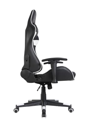 Oversteel - ULTIMET Professional Gaming Chair Leatherette, 2D Armrests, Height Adjustable, Reclining Backrest 180º, Gas Piston Class 3, Up to 120Kg, White