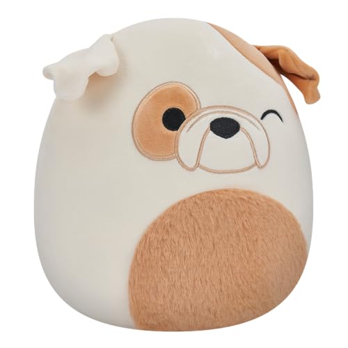 Squishmallows SQCR04082 Winking Bulldog 7.5" Add Brock to Your Squad, Ultrasoft Stuffed Animal Toy, Official Kellytoy Plush